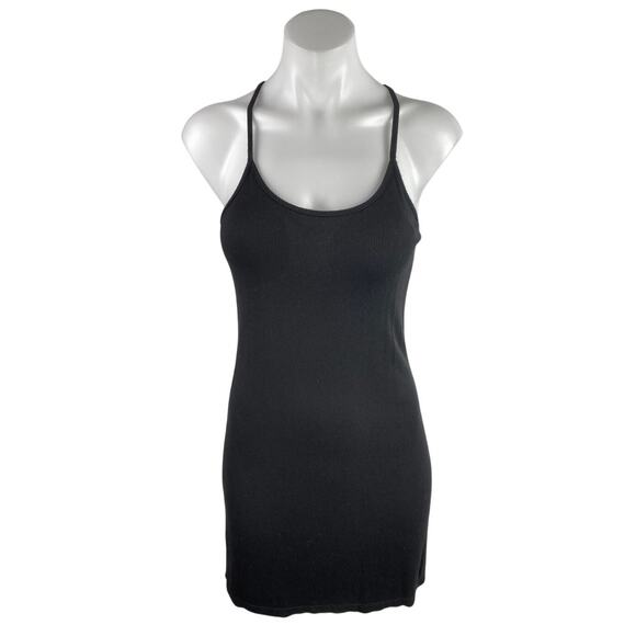 Pacsun John Galt Black Rib Knit Sleeveless Cami Camisole Mini Slip Tank Dress S - Picture 1 of 3